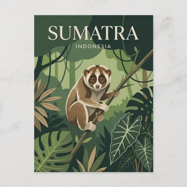 Sumatra Indonesien Vykort (Framsida)