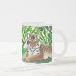 Sumatran tiger i bambudjungelmugg frostad glasmugg