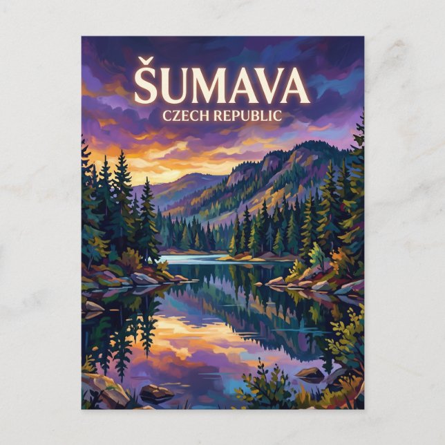 Šumava nationalpark Tjeckien Vykort (Framsida)