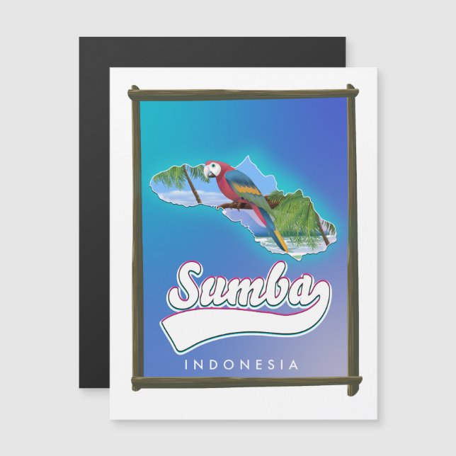 Sumba Island Indonesia-resa karta (Fram/baksida)