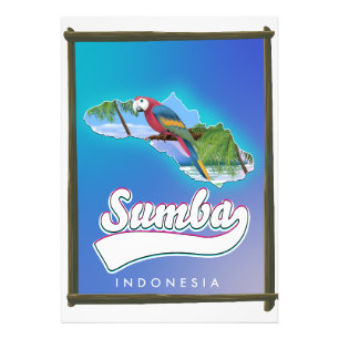 Sumba Island Indonesia-resa karta Fototryck