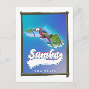 Sumba Island Indonesia-resa karta Helg Vykort