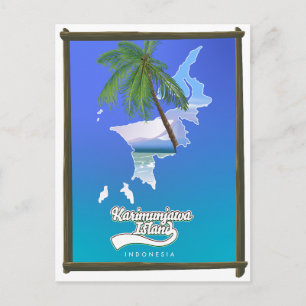Sumba Island Indonesia-resa karta Inbjudan Vykort