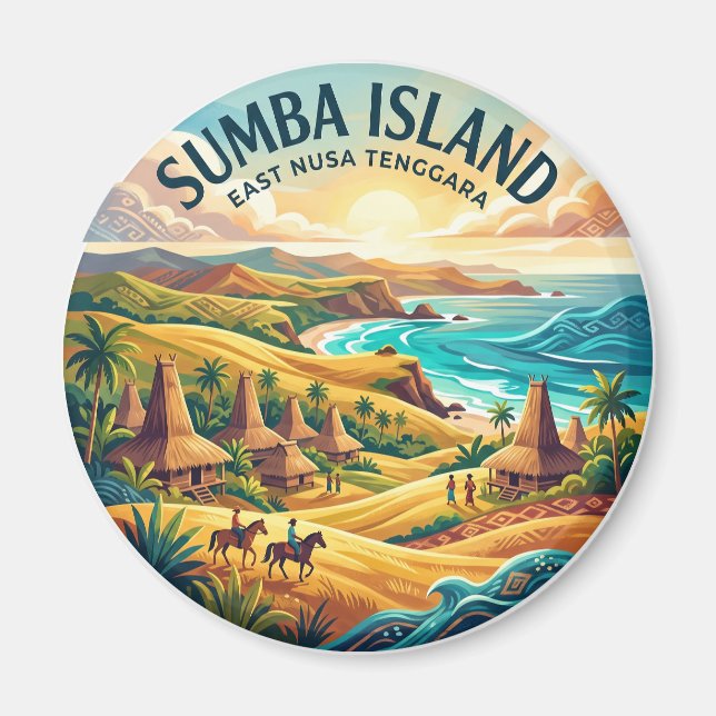 Sumbaön Indonesien Magnet (Framsidan)