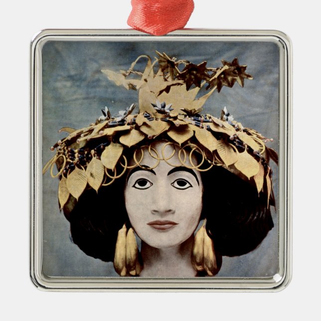 Sumerian huvudbonad som ha på sig av julgransprydnad metall (Framsidan)