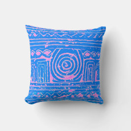 Sumerian Mesopotamian Mönster Blue Kudde