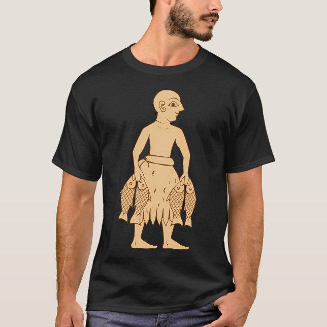 Sumerisk fisk man t shirt (Framsida)