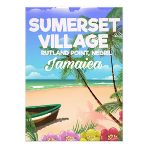 Sumerset Village Jamaica-reseaffisch Fototryck