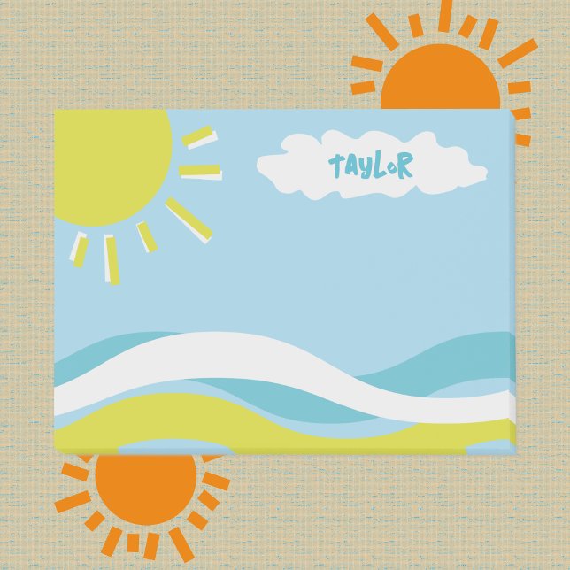 Sumertime Sunshine Fun Personalized Post-it Block (Depiction of Front of Post-it® Notes)