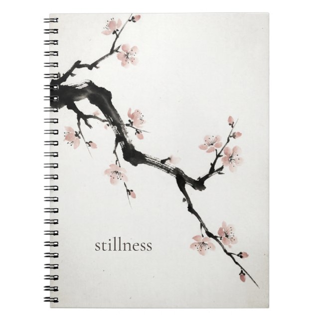 Sumi-E-bläck | Körsbärsblomma | Mindful anteckning Anteckningsbok (Framsidan)
