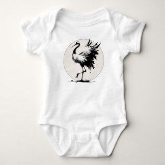 Sumi-e Crane Baby Bodykostym T Shirt