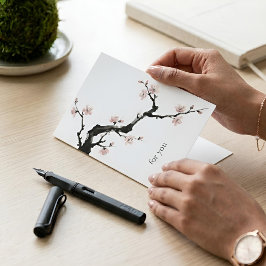 Sumi-E Ink | Cherry Blossom | Custom Mothers Day Helgkort