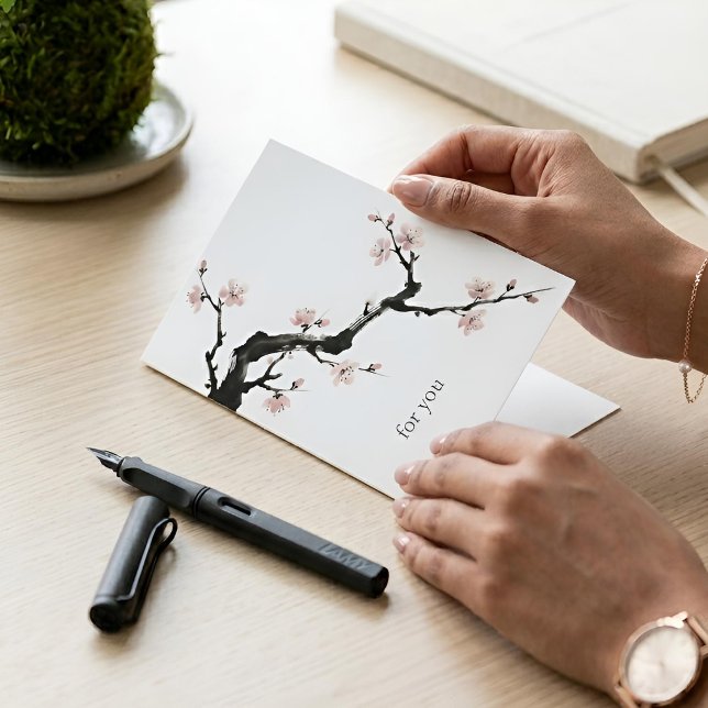 Sumi-E Ink | Cherry Blossom | Custom Mothers Day Helgkort (Skapare uppladdad)