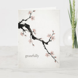 Sumi-E Ink | Cherry Blossom | Thank You Card Tack Kort