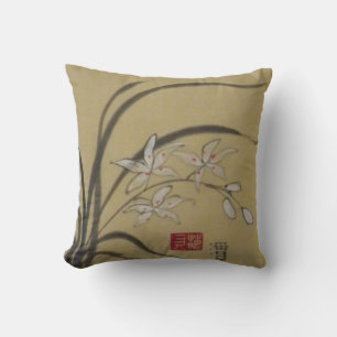 Sumi-e Orchid av Chelsea McGraw Kudde