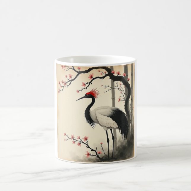 Sumi-E Red-Crowned Crane Mug Kaffemugg (Center)