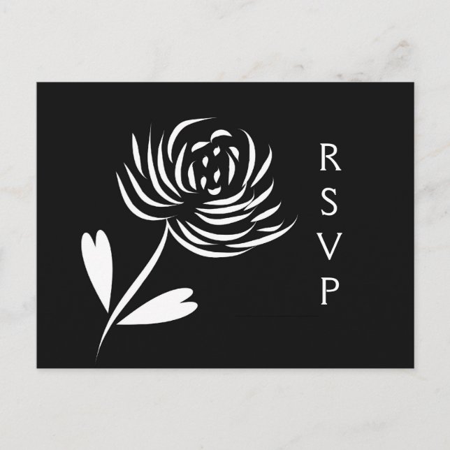 Sumi-e Stil Chrysanthemum OSA Postcard Inbjudan Vykort (Framsida)