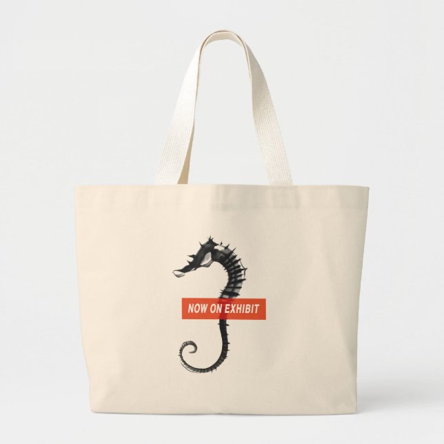 SUMI-e Tote Seahorse Jumbo Tygkasse (Framsidan)