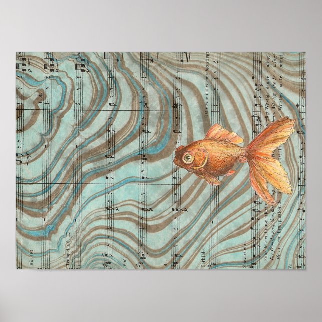 Suminagashi Goldfish Poster (Framsidan)