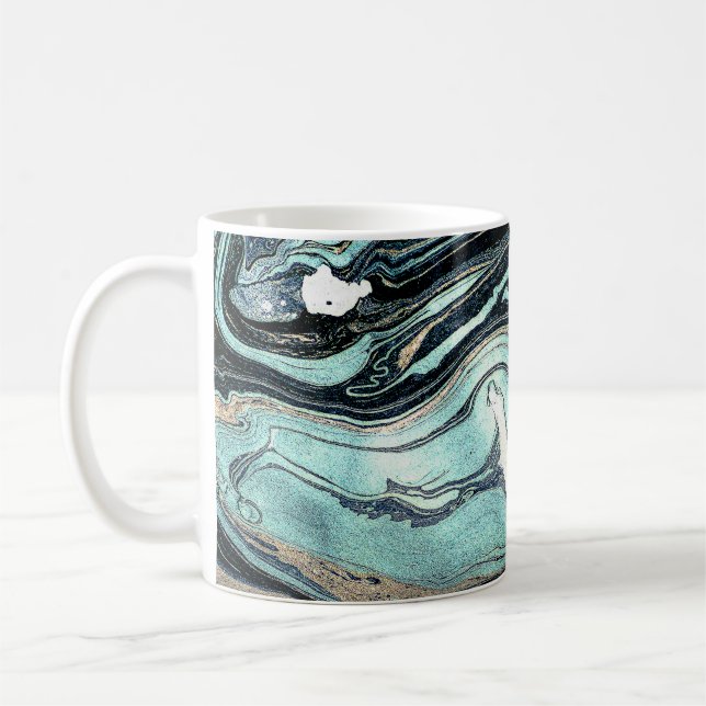 Suminagashi, japansk marbling Art. Kaffemugg (Vänster)