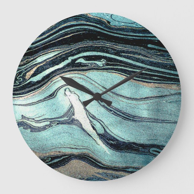 Suminagashi, japansk marbling Art. Stor Klocka (Framsida)