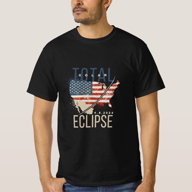 SUMMA SOLAR ECLIPSE 4.8.2023 USA KARTA DISTRESSED T SHIRT (Framsida)