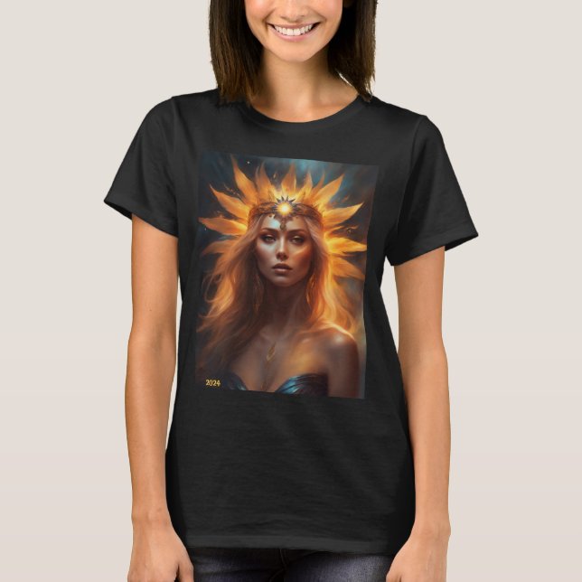 Summa solarier Eclipse Sol Queen Add Text eller Na T Shirt (Framsida)