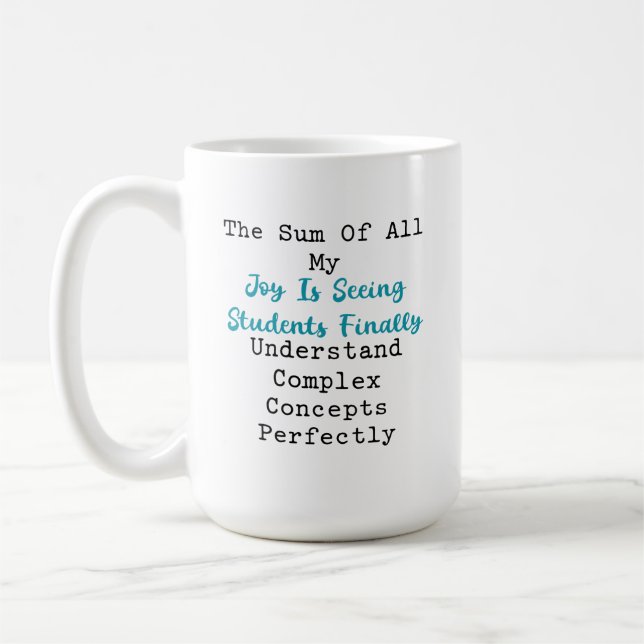 Summan av glädje Elever förstår komplex matematik Kaffemugg (Vänster)