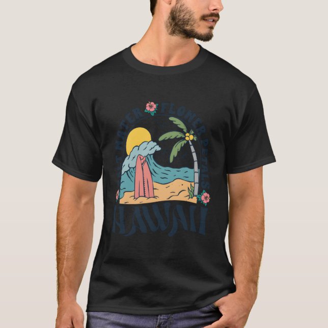 Summan av Salt Vatten Flower Petals Hawaii Coconut T Shirt (Framsida)