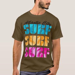 Summan i Atlc City New jersey Surfa Surfing Beach T Shirt