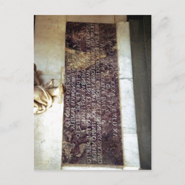 Summary Italiano: Epitaffio Michelangelo Buonarrot Vykort (Framsida)
