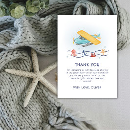 Summer Adventure Sea Airplane Baby Shower Tack Kort
