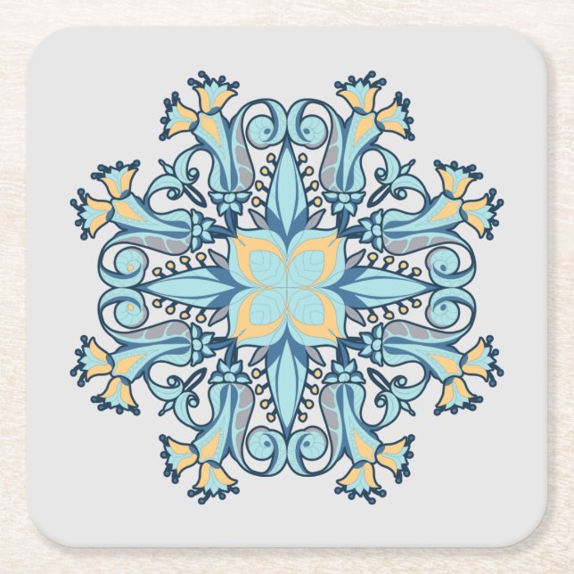 Summer Aquamarine | Papper Underlägg Kvadrat (Framsidan)