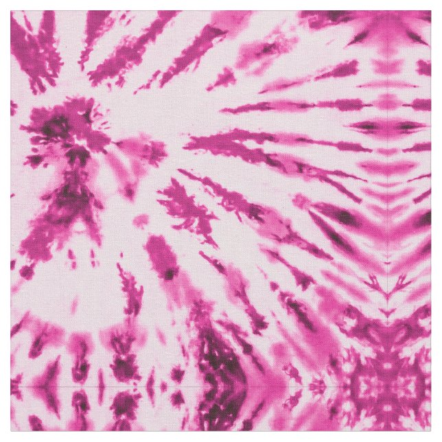 Summer Artsy Girly Neon  Rosa Tie Dye Mönster Tyg (Närbild)