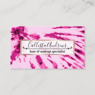 Summer Artsy Girly Neon Rosa Tie Dye Mönster Visitkort