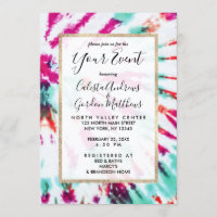 Summer Artsy Girly Neon Teal Rosa Tie Dye Mönster