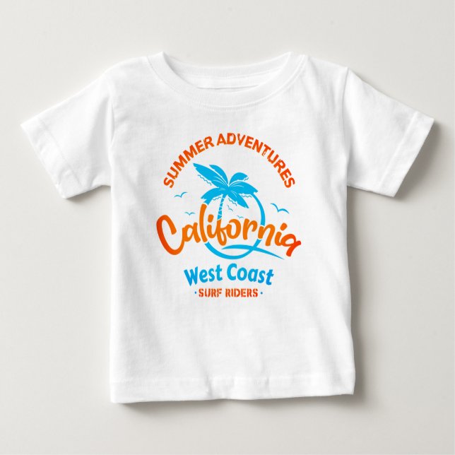Summer äventyr California Väster Kusten Surfa Ride T Shirt (Framsida)