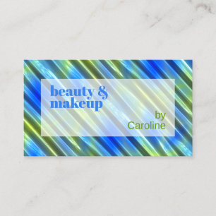Summer Azure Blue Lime Green Rand Art Mönster Visitkort