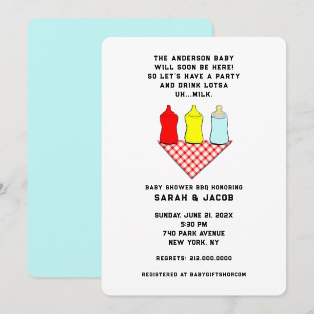 Summer Baby Shower Inbjudningar (Fram/baksida)