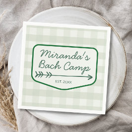 Summer Bach Camp Gingham Bachelorette Camping Pappersservett