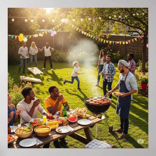 Summer Backyard BBQ Poster (Framsidan)