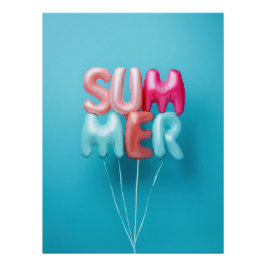 Summer Balloons - Bright and Cheerful Typography Perfect Poster