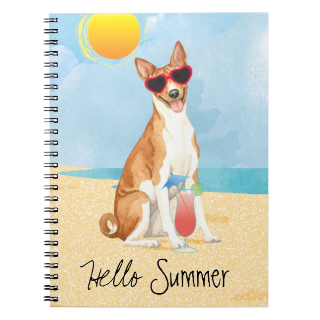 Summer Basenji Notebook Anteckningsbok (Framsidan)