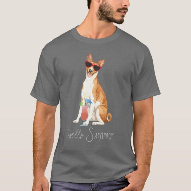 Summer Basenji T-Shirt (Framsida)