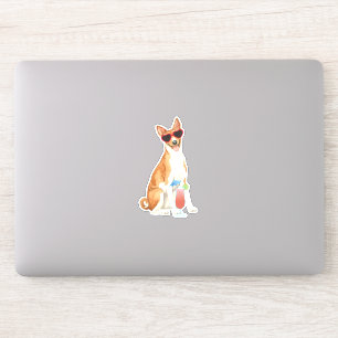 Summer Basenji Vinyl Sticker Klistermärken