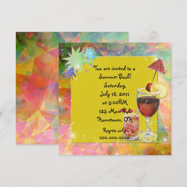 Summer Bash Inbjudan (Fram/baksida)