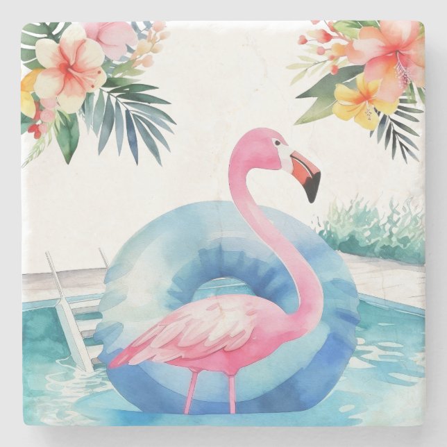Summer Bassäng Flamingo Stenunderlägg (Framsidan)