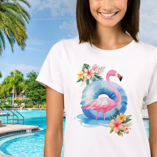 Summer Bassäng Flamingo T Shirt (Skapare uppladdad)