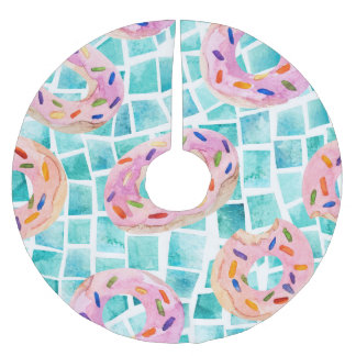 Summer Bassäng Flyter Watercolor Mosaic Julgransmatta Borstad Polyester