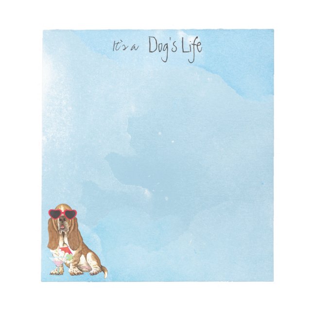 Summer Basset Hound Anteckningsblock (Framsida)